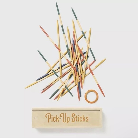 Hearth & Hand Pick-Up Sticks Game in Wooden Storage Box - Picture 3 of 9